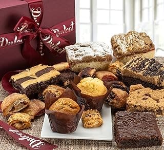 Dulcet Gift Basket – Father’s Day Gift Basket for Dad – Premium Fresh Gourmet Baked Goods For All Occassions – Assorted Brownies, Crumb Cakes, Rugelach – Variety Dessert Gift Box