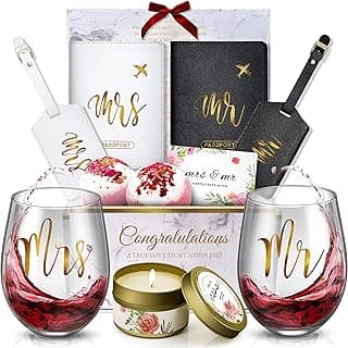 Yorktend Wedding and Engagement Gift for Couples - Valentine's Day, Bride and Groom, Newlywed Mr and Mrs, Honeymoon Essentials, Anniversary, Just Married, Travel