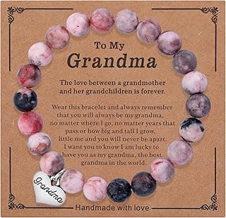 iWenSheng Mother’s Day Gifts for Grandma from Grandchildren Granddaughter Grandson, Grandmother Bracelet Birthday Valentines Christmas Presents